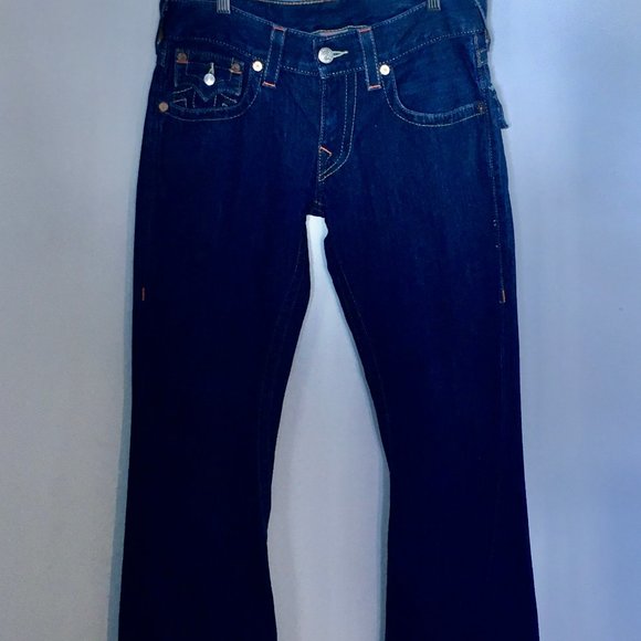 True Religion Dark Wash Flare World Tour Jeans Size 29 - Picture 2 of 7